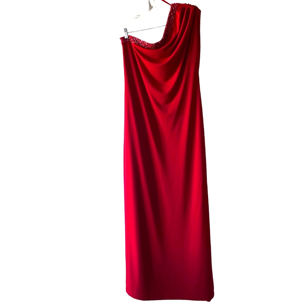 Alex Evenings Beaded One Shoulder dress